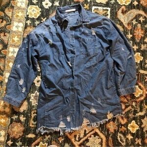 Now and Forever Oversized Denim Shirt